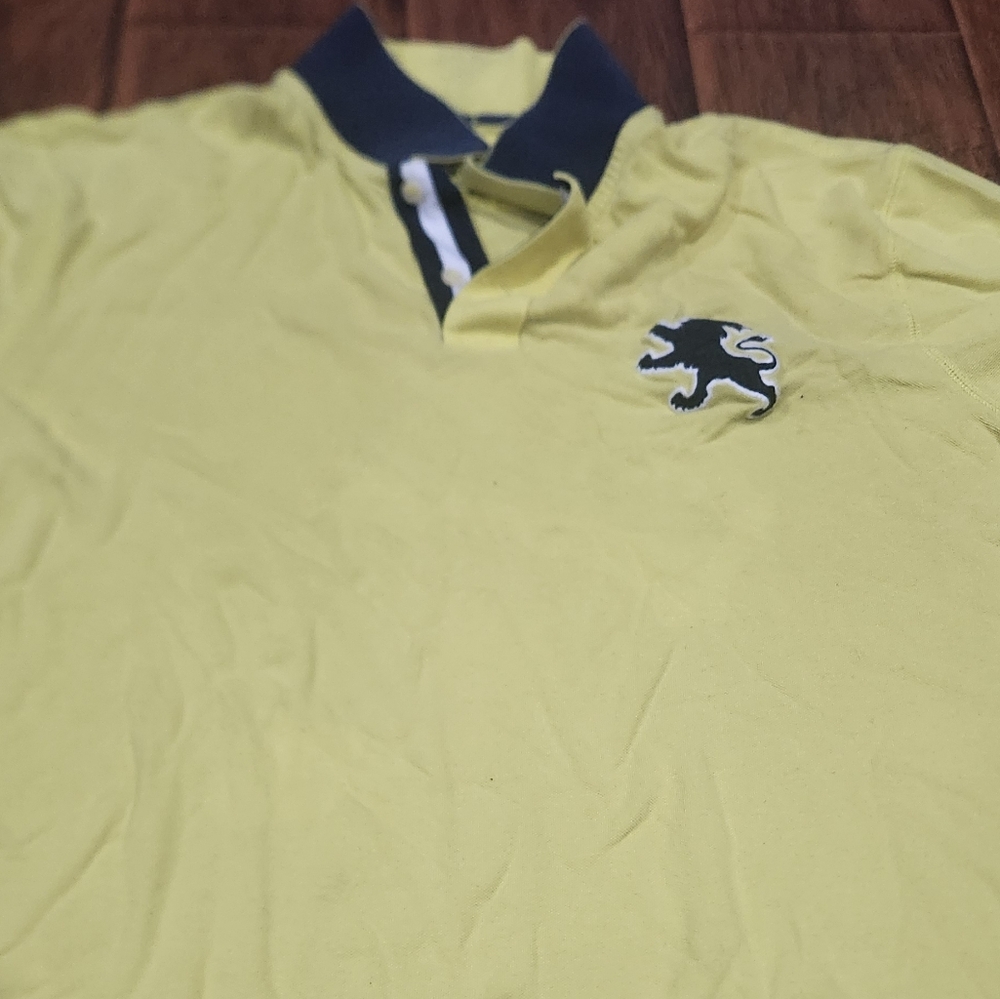 yellow y2k short sleeve polo shirt